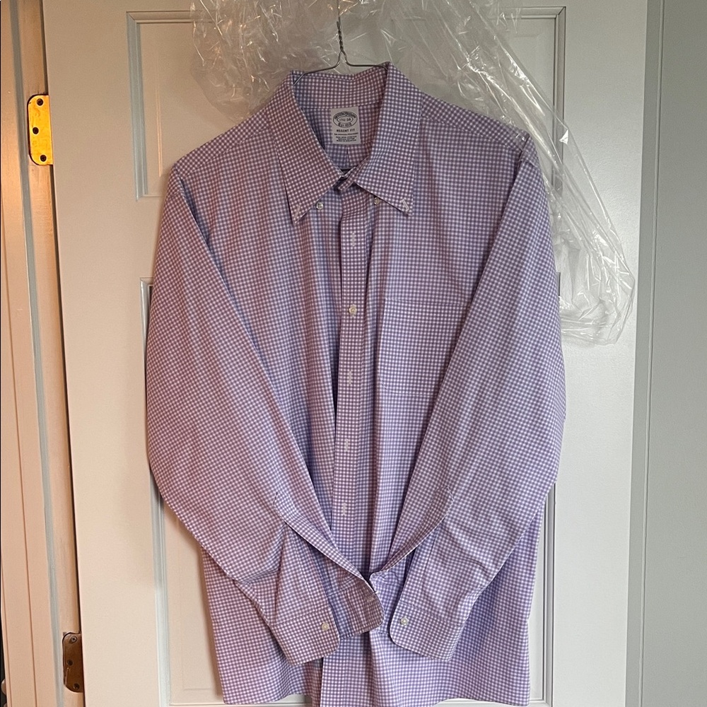 Brooks Brothers Lavender Checkered Dress Shirt